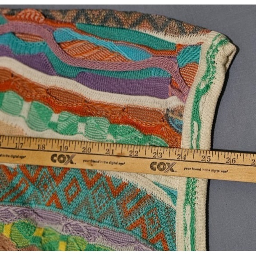 Vintage COOGI 90s 3D Knit Multicolor Sweater Size Large Wool Biggie Hip-Hop RARE - Picture 6 of 6